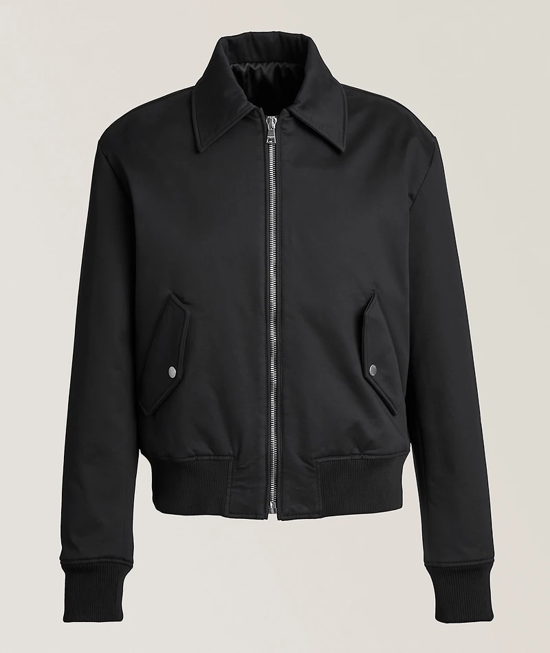 Embossed Logo Cotton Bomber Jacket