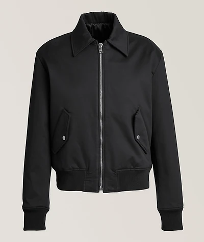 Embossed Logo Cotton Bomber Jacket