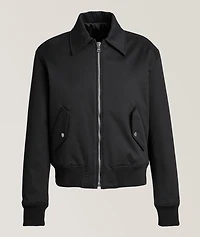 Embossed Logo Cotton Bomber Jacket