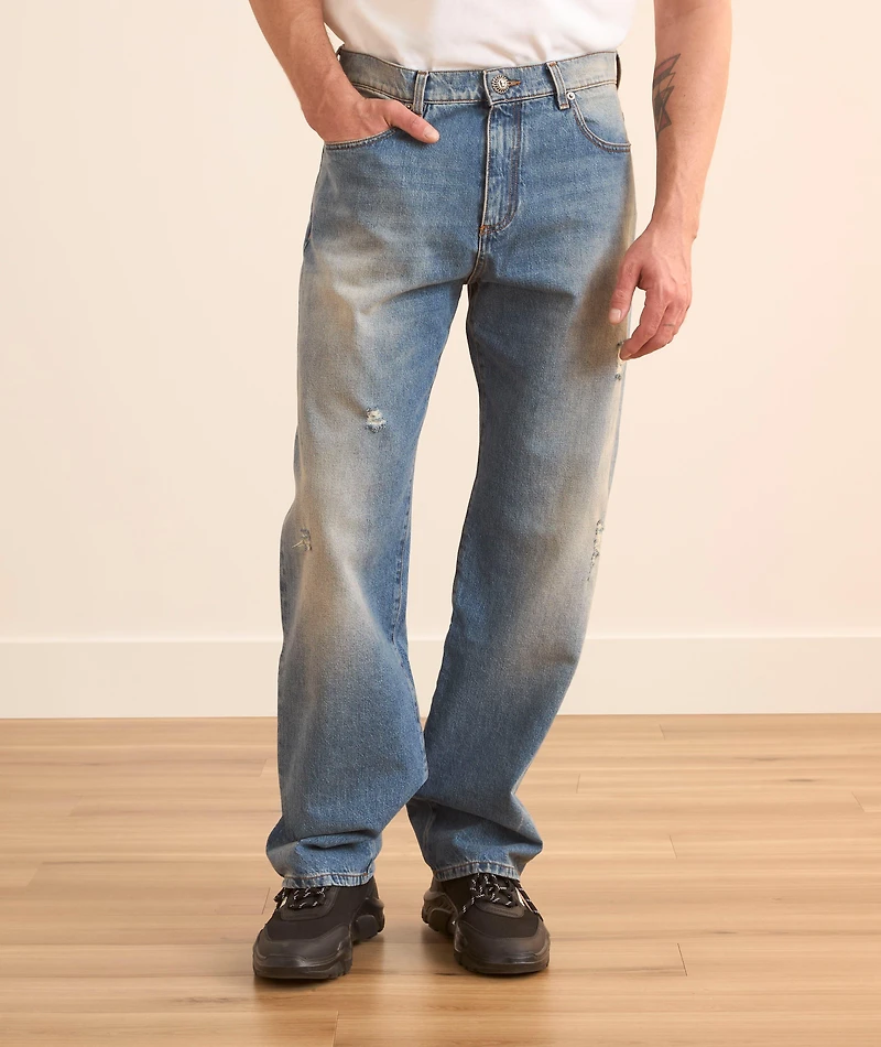 Distressed Loose-Fit Jeans