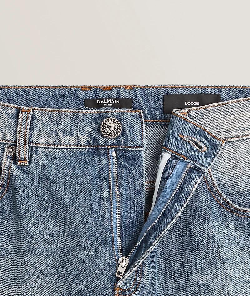 Distressed Loose-Fit Jeans