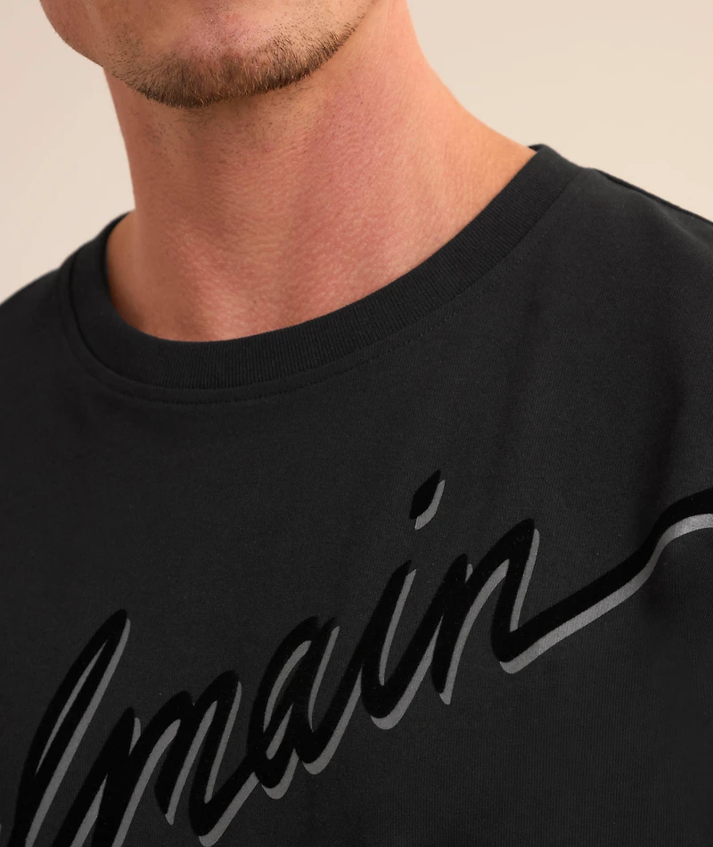 Flocked Cursive Logo T-Shirt