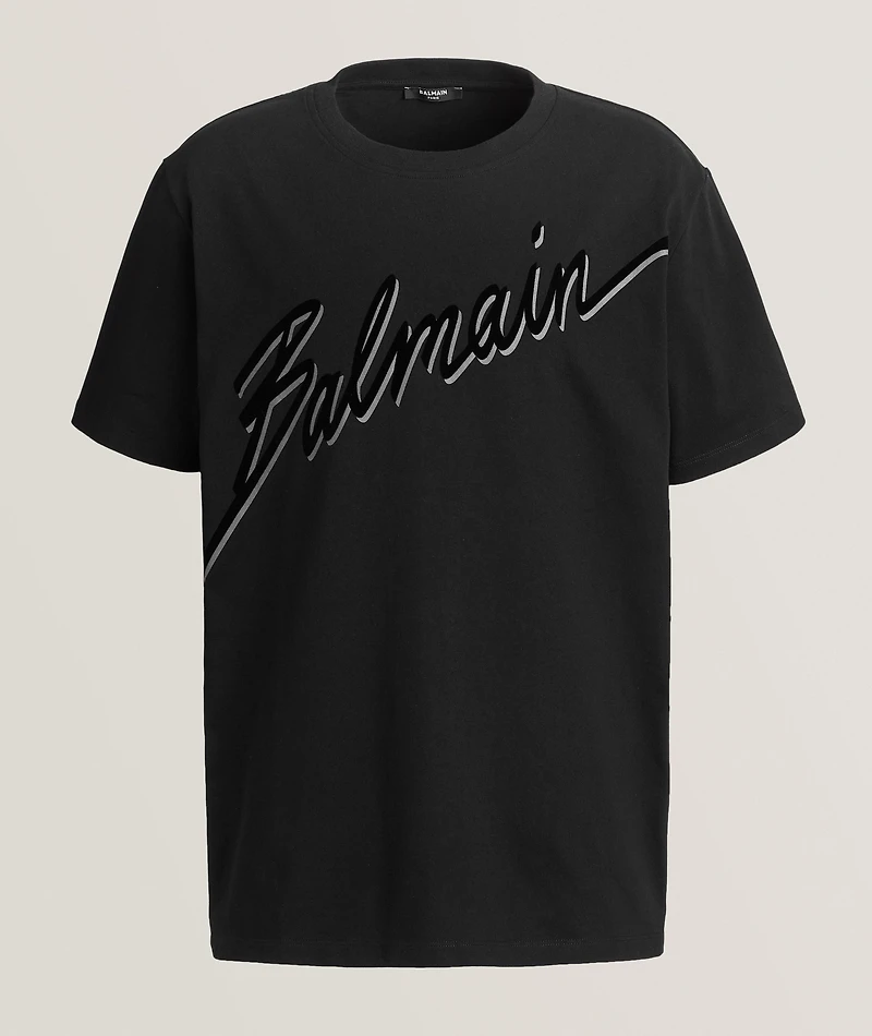 Flocked Cursive Logo T-Shirt