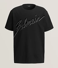 Flocked Cursive Logo T-Shirt