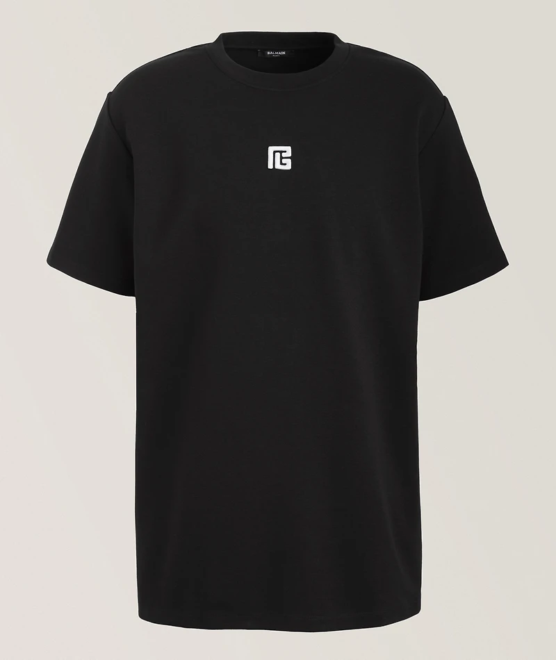 Embroidered Logo Cotton-Blend T-Shirt