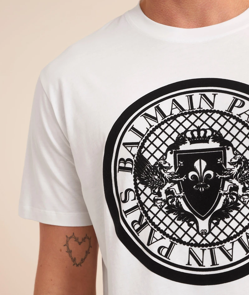 Velvet Emblem Logo Cotton T-Shirt