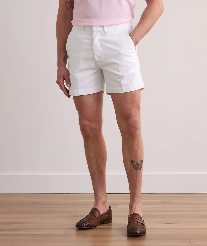 Cotton Satin Tailored Shorts