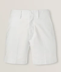 Cotton Satin Tailored Shorts