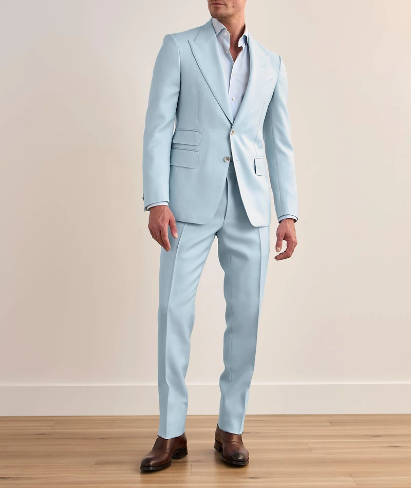 Shelton Wool-Silk Twill Dress Pants