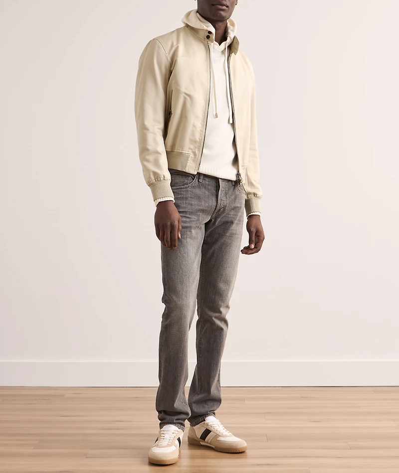Cotton-Silk Harrington Jacket