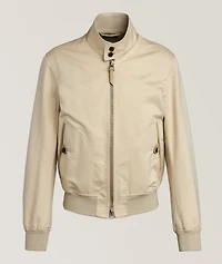 Cotton-Silk Harrington Jacket