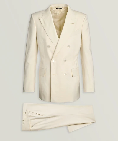 Dyllan Double-Breasted Silk-Wool Suit