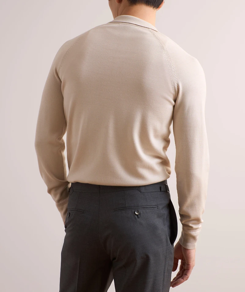 Wool-Silk Polo Sweater