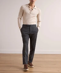 Wool-Silk Polo Sweater