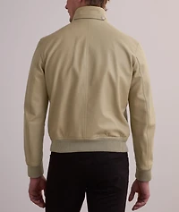 Tumbled Grain Leather Harrington Jacket