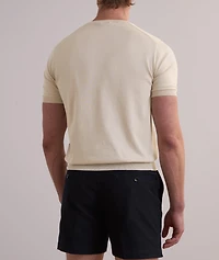 Pure Cotton Crewneck Knit T-Shirt