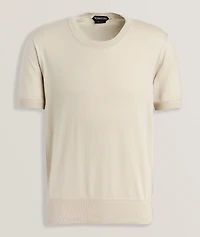 Pure Cotton Crewneck Knit T-Shirt
