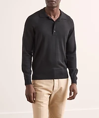 Wool-Silk Polo Sweater