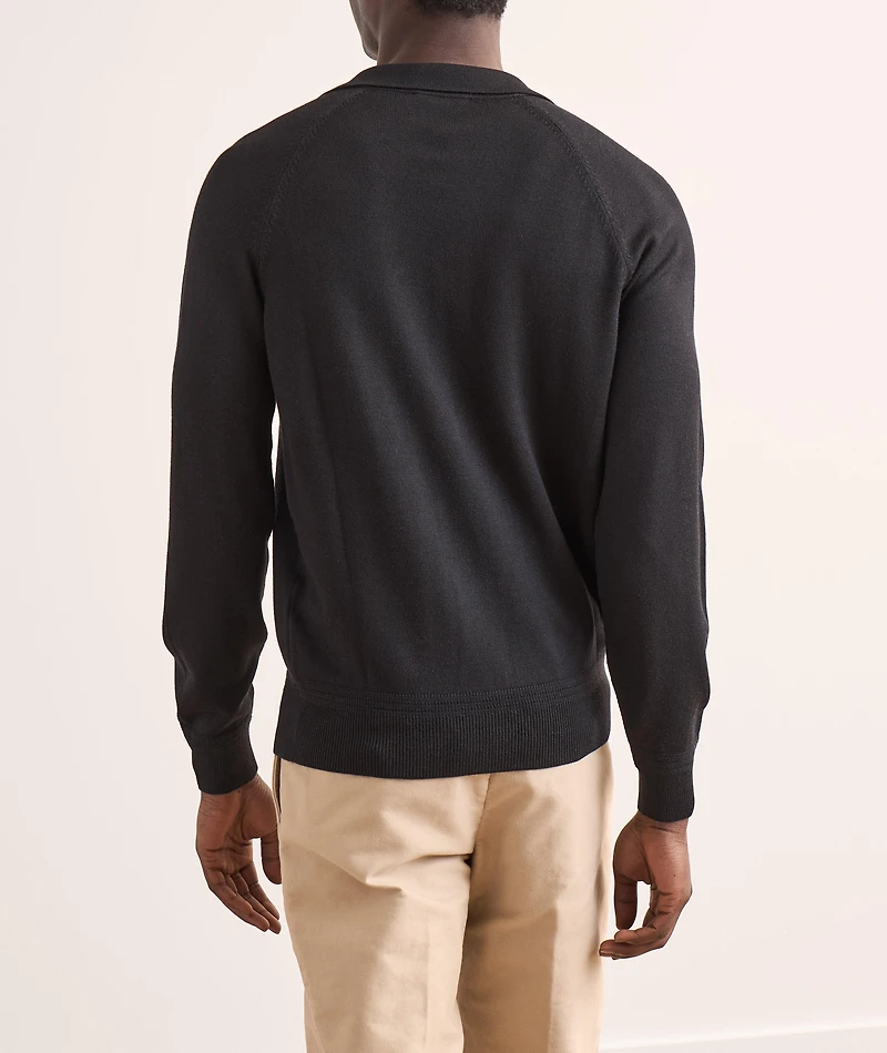 Wool-Silk Polo Sweater