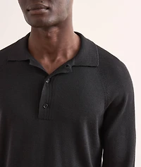 Wool-Silk Polo Sweater