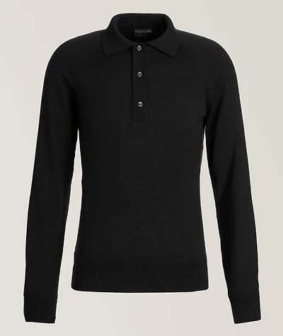 Wool-Silk Polo Sweater