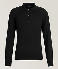Wool-Silk Polo Sweater