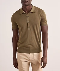 Silk-Viscose Knit Polo
