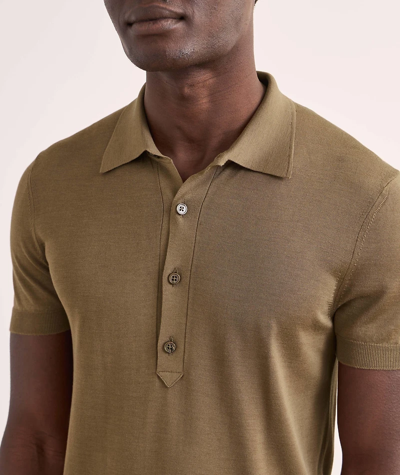 Silk-Viscose Knit Polo