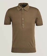 Silk-Viscose Knit Polo