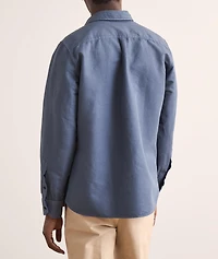 Linen-Cotton Twill Military Shirt