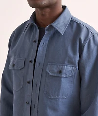 Linen-Cotton Twill Military Shirt