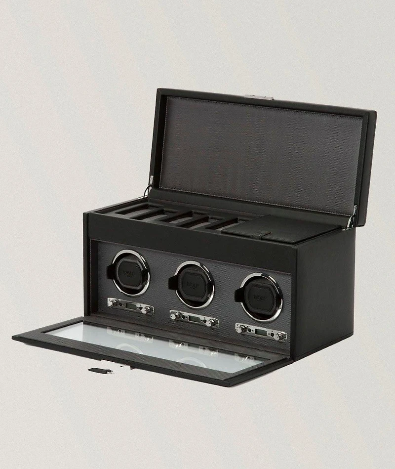 Triple Watch Winder with Storage