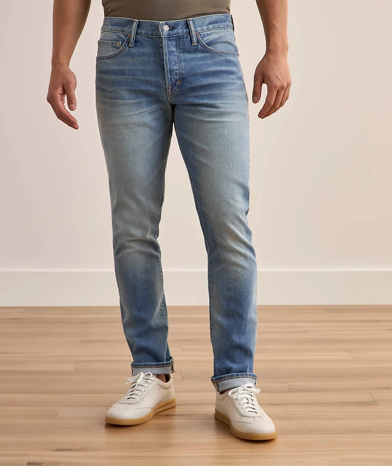 Selvedge Slim-Fit Faded Jeans