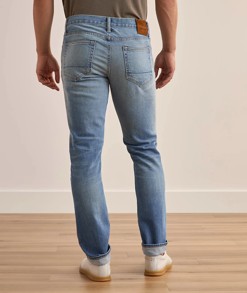 Selvedge Slim-Fit Faded Jeans