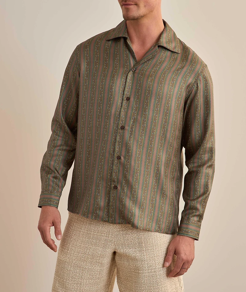 Rayures Fleuries Silk Shirt