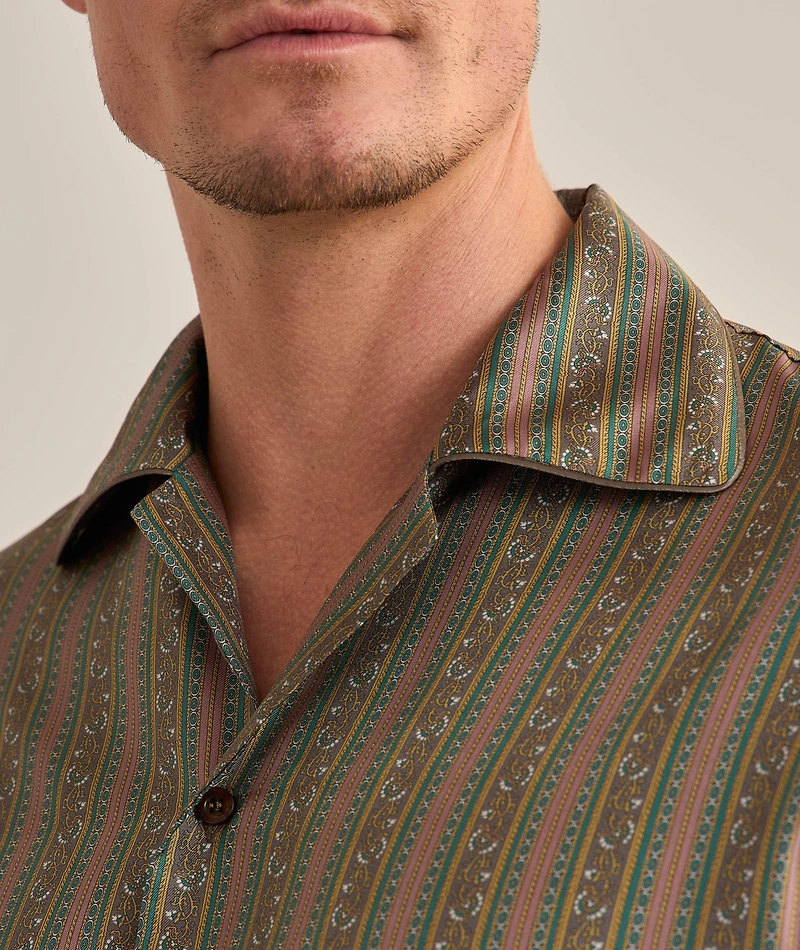 Rayures Fleuries Silk Shirt