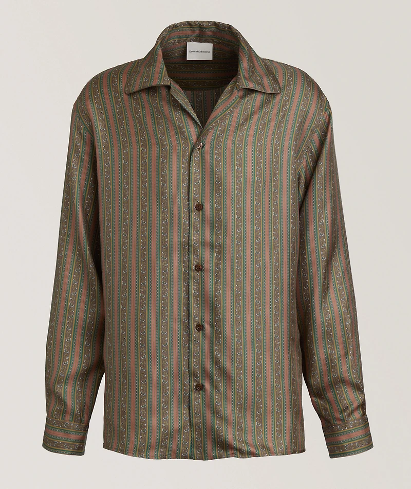 Rayures Fleuries Silk Shirt