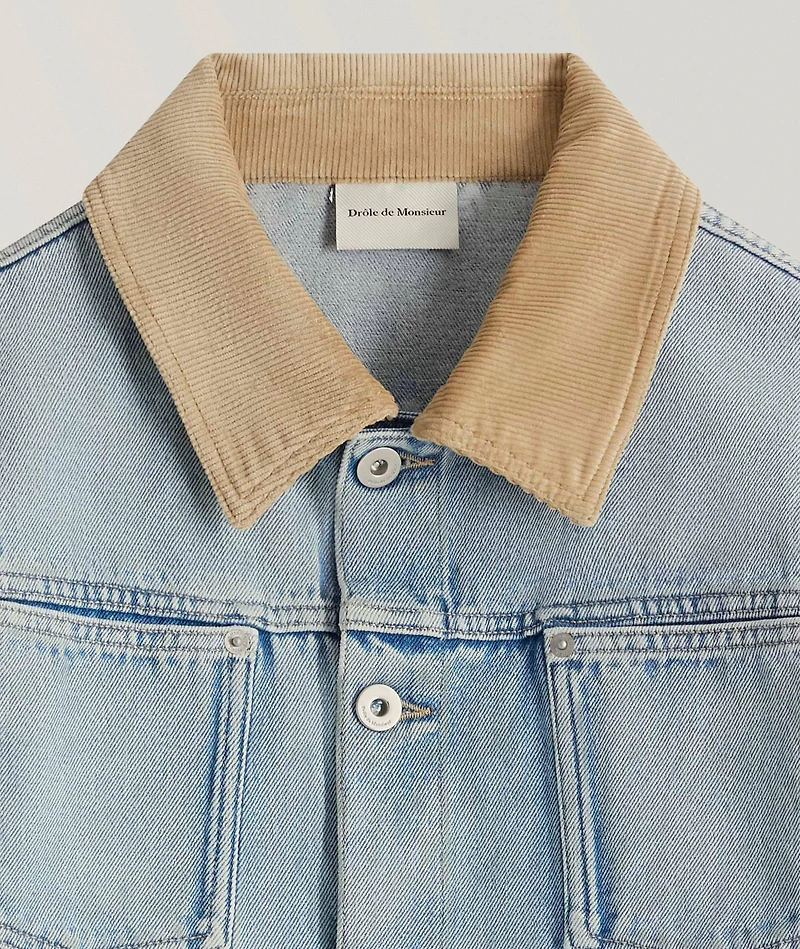 Corduroy Collar Denim Jacket