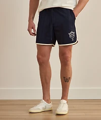 Embroidered Logo Piped Mesh Shorts