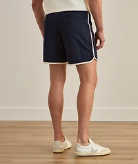 Embroidered Logo Piped Mesh Shorts
