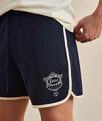 Embroidered Logo Piped Mesh Shorts