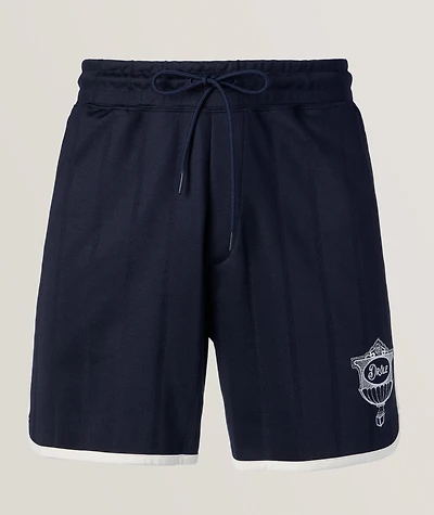 Embroidered Logo Piped Mesh Shorts