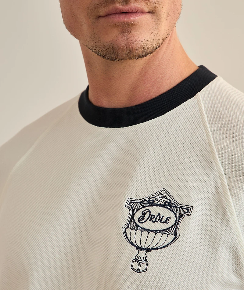Embroidered Cup Logo Cotton Piqué T-Shirt