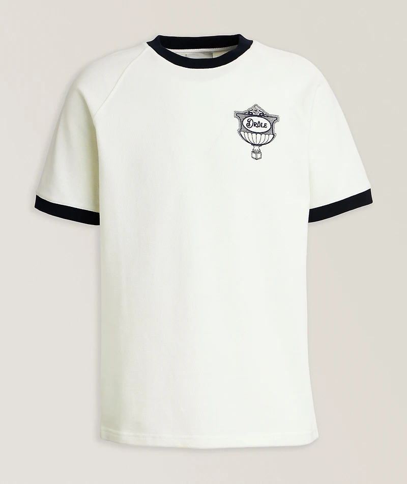 Embroidered Cup Logo Cotton Piqué T-Shirt