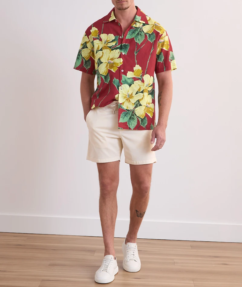 Floral Linen-Cotton Camp Shirt