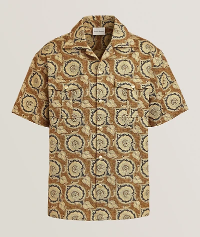 Paisley Cotton Gabardine Camp Shirt