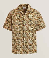 Paisley Cotton Gabardine Camp Shirt