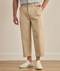 Cropped Cotton Twill Cargo Pants