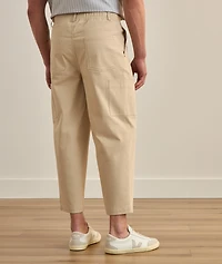 Cropped Cotton Twill Cargo Pants
