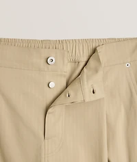 Cropped Cotton Twill Cargo Pants